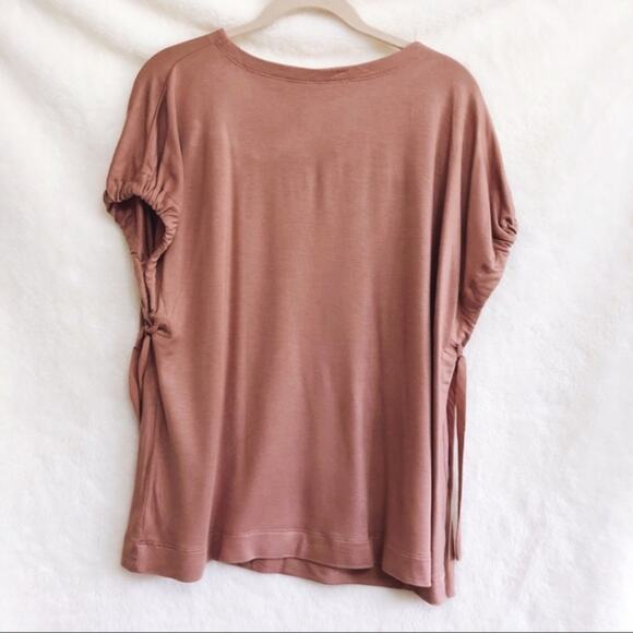 LOFT Lounge Rust Pink Super Soft Tie Sleeve Shirt - Picture 6 of 8